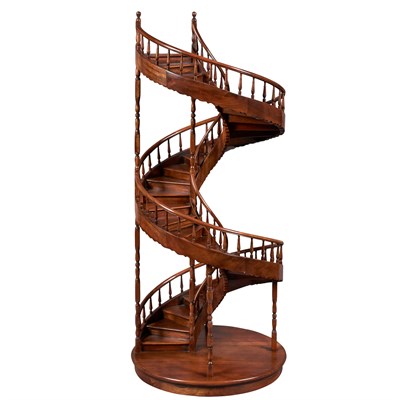 Lot 522 - Mahogany Model of a Spiral Staircase Height 42...