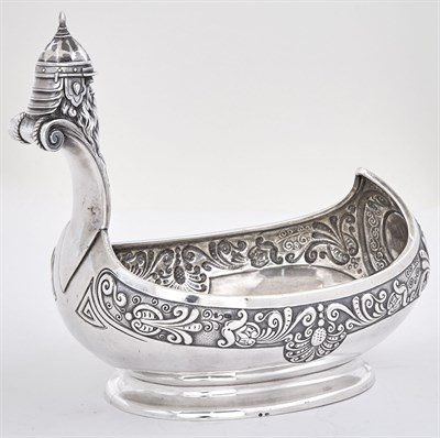 Lot 227 - Russian Silver Kovsh Maker's mark Cyrillic PL,...