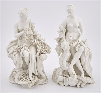 Lot 194 - Pair of Nymphenburg White Ground Porcelain...