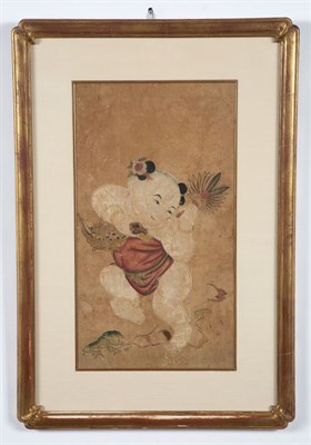 Lot 217 - Chinese Painting of a Boy; Together with a...