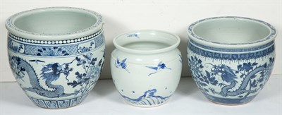 Lot 345 - Two Chinese Blue and White Jardinières;...
