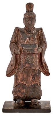 Lot 12 - Japanese Wood Sculpture of a Priest Edo/Meiji...