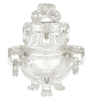 Lot 87 - Chinese Rock Crystal Covered Censer 19th...