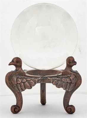 Lot 88 - Rock Crystal Ball The clear stone of rounded...