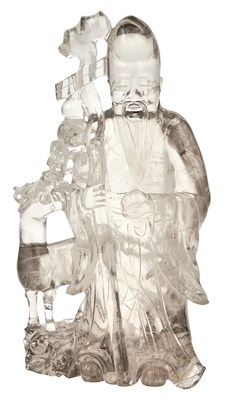 Lot 89 - Chinese Rock Crystal Figure of Shaolou...