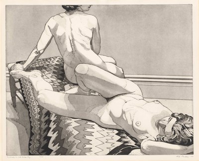 Lot 150 - Philip Pearlstein (b. 1924) TWO NUDES ON OLD...