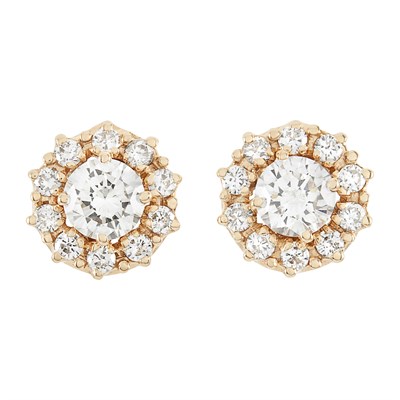Lot 201 - Pair of Gold and Diamond Earclips