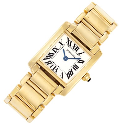 Lot 24 - Gold 'Tank Francaise' Wristwatch, Cartier, Ref. 1820