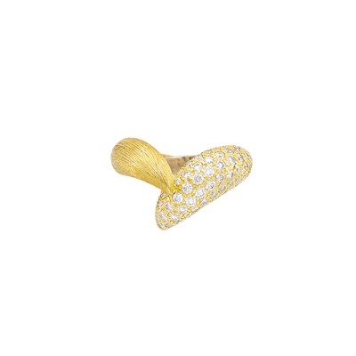Lot 275 - Gold and Diamond Crossover Ring, Henry Dunay