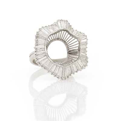 Lot 1648 - Platinum and Diamond Ring Mounting