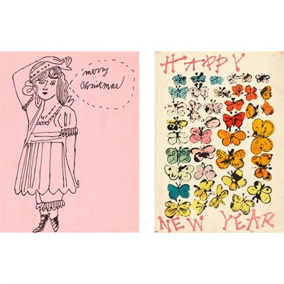 Lot 240 - Andy Warhol MERRY CHRISTMAS; HAPPY NEW YEAR...