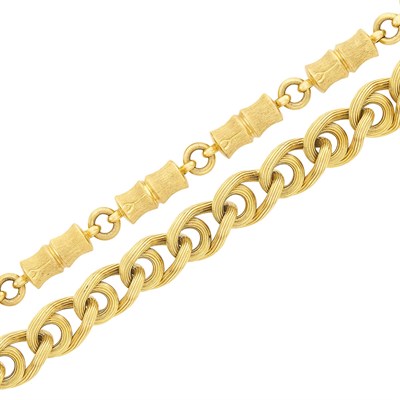 Lot 1107 - Two Gold Bracelets