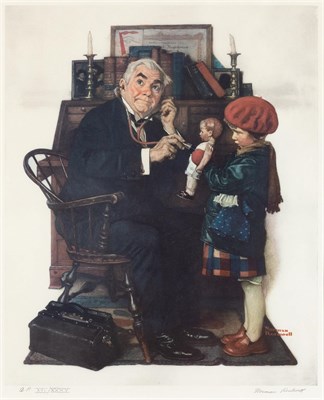 Lot 208 - Norman Rockwell (1894-1978) DOCTOR AND DOLL...
