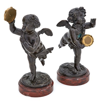 Lot 192 - Pair of Louis XVI Style Bronze Figures of...