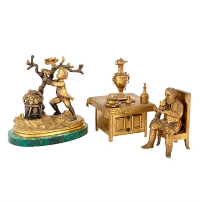 Lot 175 - Two Russian Gilt-Bronze Desk Objects 19th...