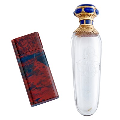 Lot 223 - French Gold-Mounted Lapis Lazuli and Glass...
