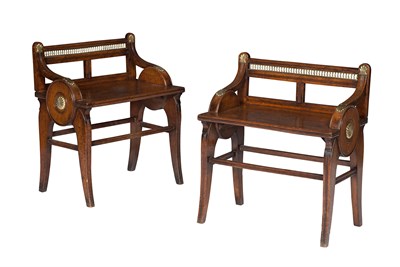 Lot 300 - Pair of Victorian Brass-Mounted Oak Hall...