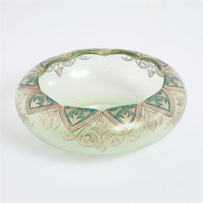 Lot 498 - Art Nouveau Gilt and Enameled Decorated Glass...