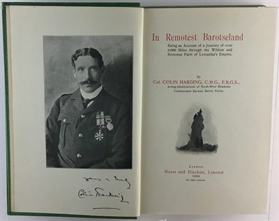 Lot 106 - HARDING, COLIN In Remotest Barotseland. Being...