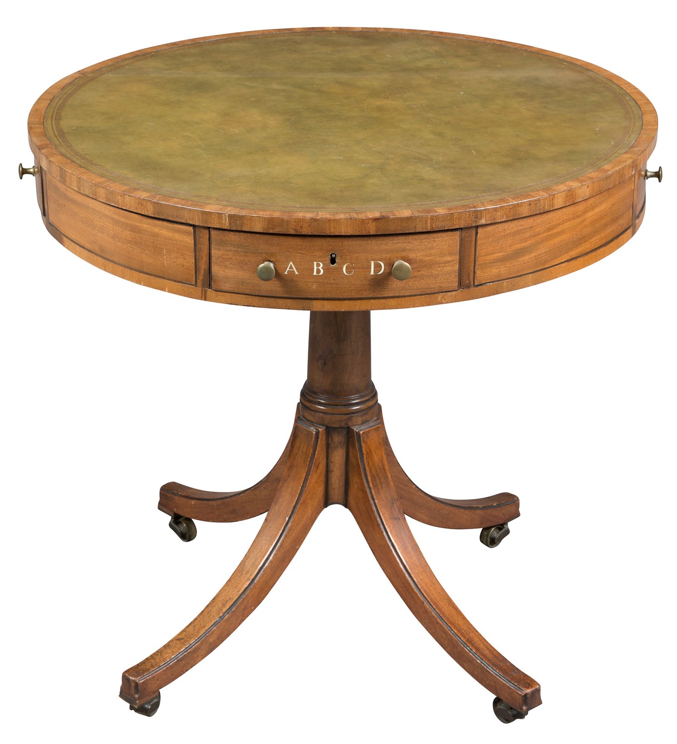 Lot 243 - George III Inlaid Mahogany Drum Table Late...