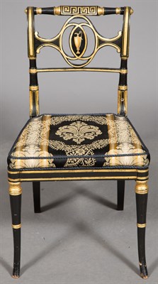 Lot 272 - Set of Eight Regency Black-Japanned and Parcel-...