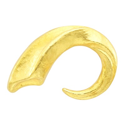 Lot 381 - High Karat Hammered Gold Brooch, Ilias Lalaounis