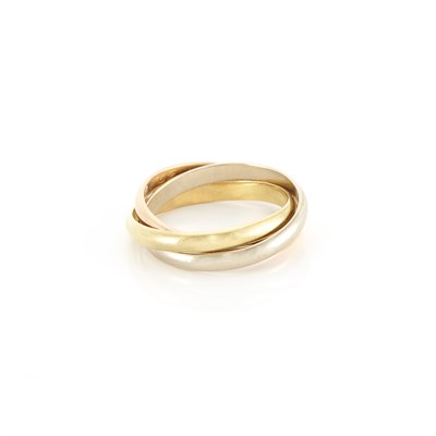 Lot 1580 - Tricolor Gold 'Rolling' Band Ring, Cartier, France