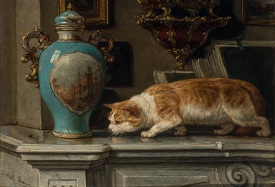 Lot 2041 - Henriette Ronner-Knip Dutch, 1821-1909 Sneak...