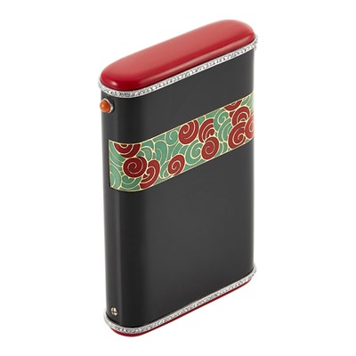 Lot 346 - Platinum, Gold, Black Onyx, Enamel, Diamond and Coral Card Case, Cartier, France