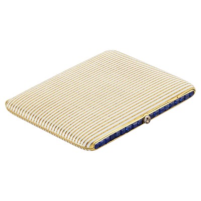 Lot 352 - Gold, Enamel, Sapphire and Diamond Box