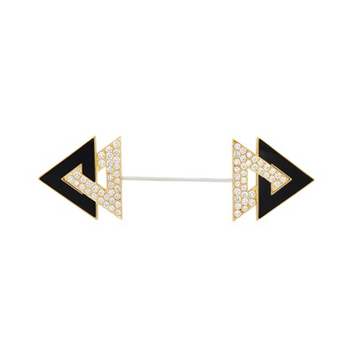 Lot 186 - Gold, Black Onyx and Diamond Jabot