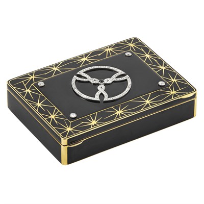 Lot 351 - Gold, Platinum, Diamond and Enamel Box