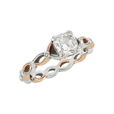 Lot 12 - Two-Color Gold and Diamond Ring
