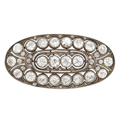 Lot 140 - Antique Silver, Gold and Diamond Brooch