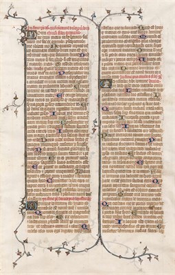 Lot 71 - [MANUSCRIPT] Single leaf on vellum, from...