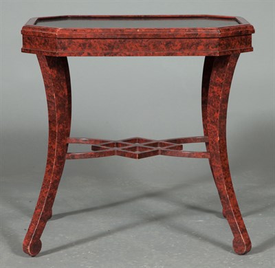 Lot 289 - Faux Red Tortoiseshell and Granite Occasional...