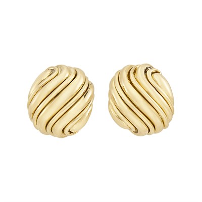 Lot 469 - Pair of Gold Earclips, David Webb