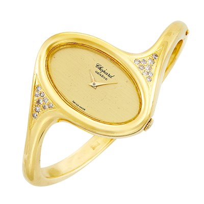 Lot 11 - Gold and Diamond Bangle-Watch, Chopard