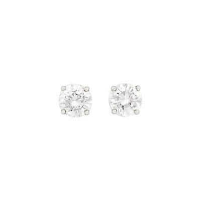Lot 55 - Pair of White Gold and Diamond Stud Earrings