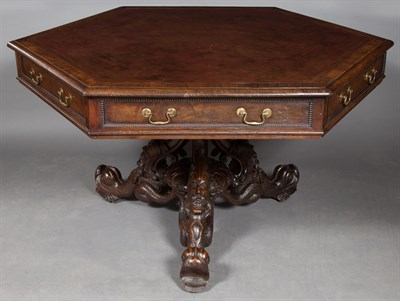 Lot 282 - Victorian Oak Library Table by T. H. Filmer...