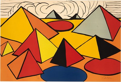 Lot 18 - Alexander Calder TANK TRAPS Color lithograph,...
