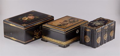 Lot 265 - Group of Five Black Lacquer and Parcel-Gilt...
