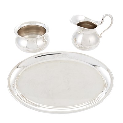 Lot 1029 - German Sterling Silver Three-Piece Creamer and...