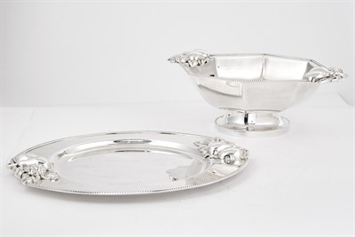 Lot 1047 - Portuguese Silver-Plate Two-Handled Footed...