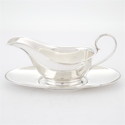 Lot 1011 - Sterling Silver Sauce Boat and Stand Each...