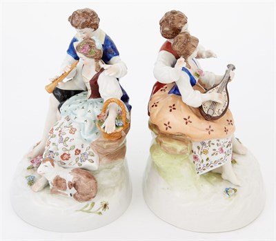 Lot 1016 - Pair of German Porcelain Figural Groups of...