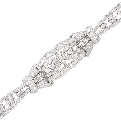 Lot 349 - Platinum and Diamond Bracelet