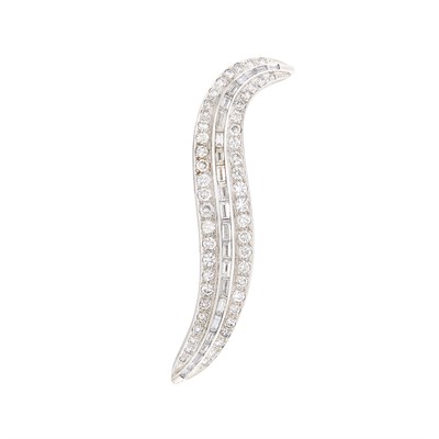 Lot 258 - Platinum and Diamond Brooch, France