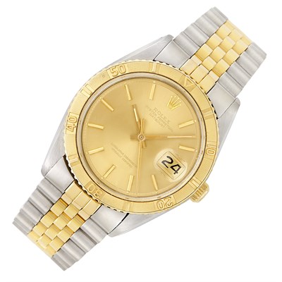 Lot 191 - Stainless Steel and Gold 'Thunderbird Oyster Perpetual DateJust' Wristwatch, Rolex, Ref. 1625