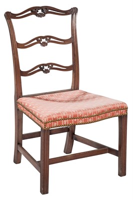 Lot 281 - Chippendale Mahogany Slat-Back Side Chair...